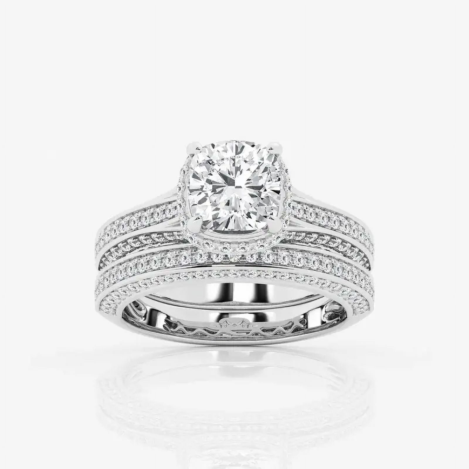 Cloud Jewel 1.8 Ct Lab Diamond Cushion Cut Wedding Ring - 14K White ...