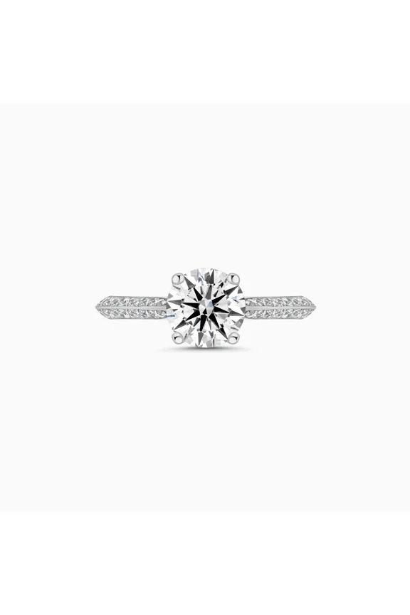1.8 Ct Round Cut Engagement Ring - Elegant Moissanite 14K White Gold Plated - Beautiful Prong Setting for Women - Perfect Gift for Anniversaries and Special Occasions