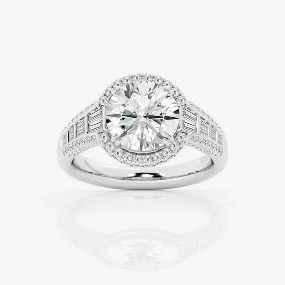 Cloud Jewel 1.8 Ct Round Cut Lab Created Simulated Diamond - 14K White Gold Over Wedding Anniversary Ring Gifts - Bridal Stacking Engagement Diamond Rings - Wedding Bridesmaid Gifts for Women's
