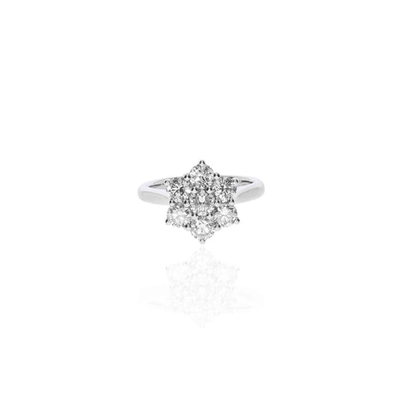 Cloud Jewel 1.9 Ct Round Cut Moissanite Rings - 14k White Gold Plated ...