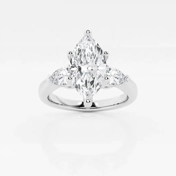 Cloud Jewel 14K White Gold Over Rings - 2 Ct Marquise Cut Lab Diamond Rings - Party Wear Diamond Rings for Her - Engagement Wedding Prong Setting Ring for Women's - Bridal Ring Set for Women's