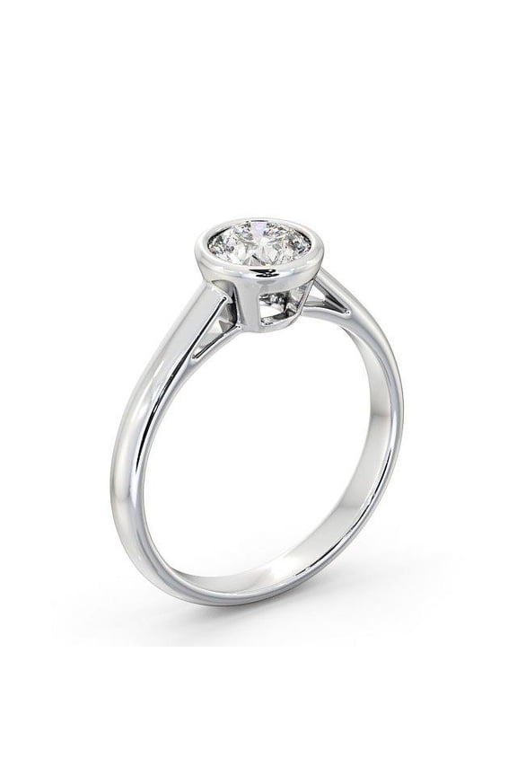 14K White Gold Plated Anniversary Wedding Ring - 1.9 Ct Round White Diamond Solitaire Ring for Her - Solitaire Engagement Wedding Jewelry - Everyday Elegant Jewelry for Her