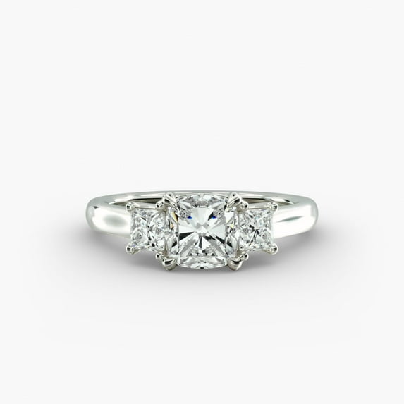 Cloud Jewel 14K White Gold Plated - Cushion Cut 2.2 Ct Moissanite Ring ...