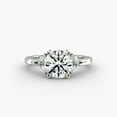 thumbnail image 1 of Cloud Jewel 14K White Gold Plated Ring - 2.3 Ct Round Cut Moissanite Ring - Three Stone Engagement Wedding Ring - Swirl Gorgeous Anniversary Gift for Her - Engagement Moissanite Ring for Women, 1 of 6