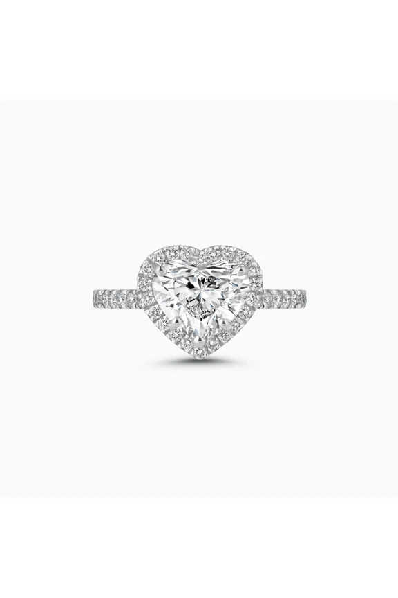 2.2 Ct Heart Cut Moissanite Ring for Gift - 14K White Gold Plated Ring for Women's - Gorgeous Anniversary Gift - Beautiful Special Ring - Latest Engagement Ring for Women's
