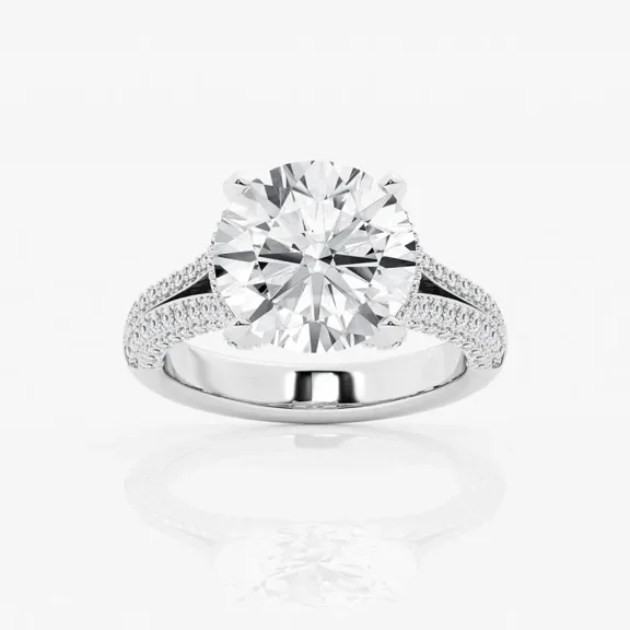 Cloud Jewel 2.2 Ct Round Cut Lab Created Diamond Wedding Ring - 14K White Gold Over - Gorgeous Split Shank Engagement Ring for Women - Perfect for Celebrating Love and Special Moments - Gift Ring