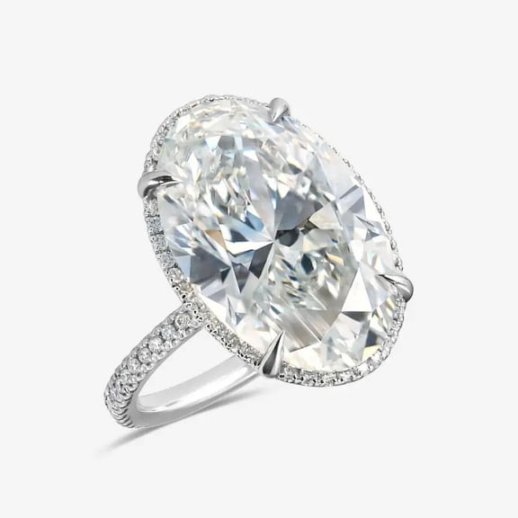 Cloud Jewel 2.4 Ct Lab Created Oval Cut Diamond Engagement Ring - Elegant Halo Ring - 14K White Gold Over - Ideal for Weddings, Birthdays, and Gifting for Her - Party Wear Diamond Ring - Gift Ring