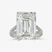Cloud Jewel 2.5 Ct Emerald Cut Diamond Engagement Ring for Women - Solitaire Design with Accents Ring in 14K White Gold Over - Ideal for Weddings, and Birthday Celebrations - Split Shank Ring