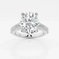 Cloud Jewel 2 Ct Engagement Wedding Ring for Women - Oval Cut Lab Created Diamond Ring - 14K White Gold Over - Rising Split Shank Ring for Her - Ideal for Gifting on Special Occasions or Proposals