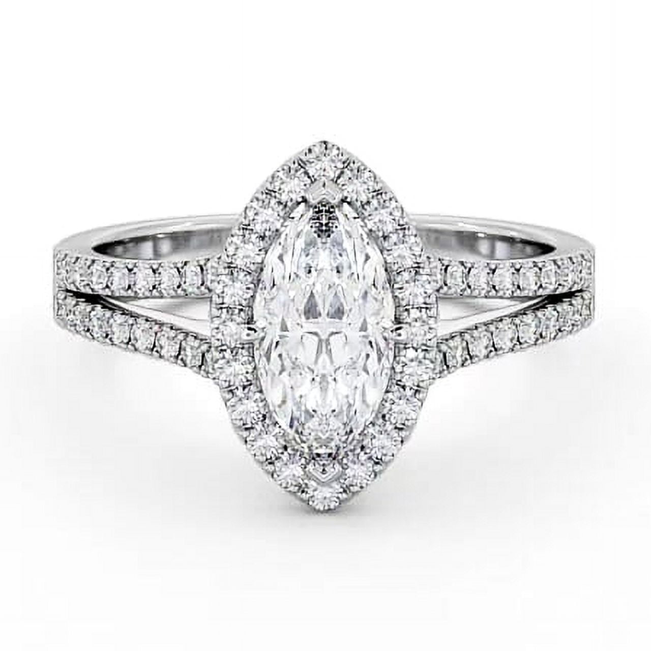 Cloud Jewel 2 Ct Marquise Excellent Diamond Ring - Women's 14K White ...