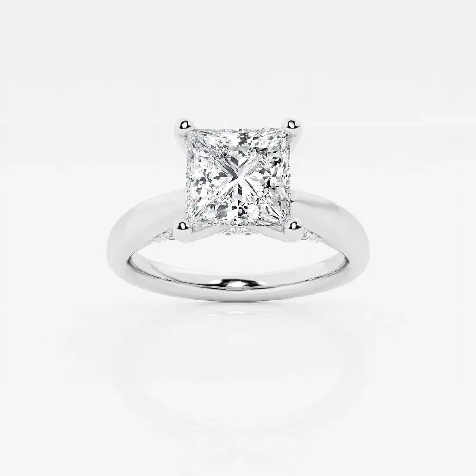 Cloud Jewel 2 Ct Princess Cut Diamond Engagement Ring Lab Created
