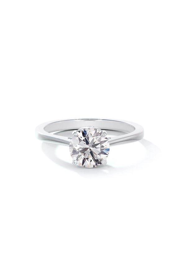 2 Ct Round Cut Moissanite Ring for Her - 14K White Gold Plated Ring for Women - Gorgeous Anniversary Gifts for Women - Wedding Proposal Ring for Her - New Year Gifts - Promise Gift