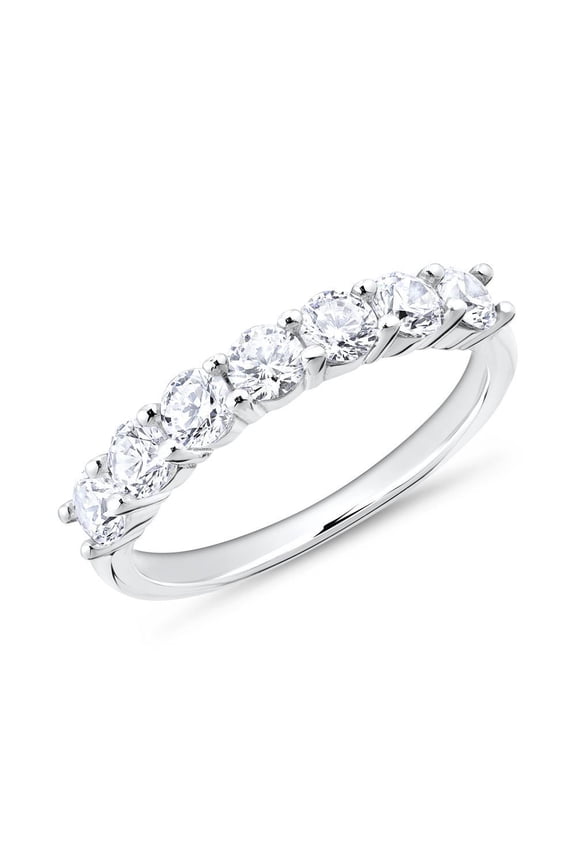 Elegant 1.9 Ct Round Cut Moissanite Engagement Band - Crafted with Moissanite 14K White Gold Plated Rings - Bezel Setting Ring - Ideal Gifts for Anniversary, Wedding, or Birthday
