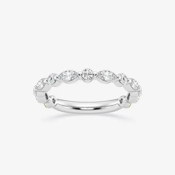 Cloud Jewel Excellant 1.8 Ct Marquise & Round Cut Lab Created Diamond Rings - 14K White Gold Plated Rings - Daily wear Simple Bands for Her - Proposal Unique Designer Bands - Gifts for Sister