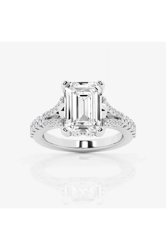 Excellent 1.43 Ct Emerald Cut Diamond Ring - 14K White Gold Over Wedding Anniversary Ring - Unique Engagement Ring for Women's - Special Occasion Rings - Forever Diamond Ring for Girl