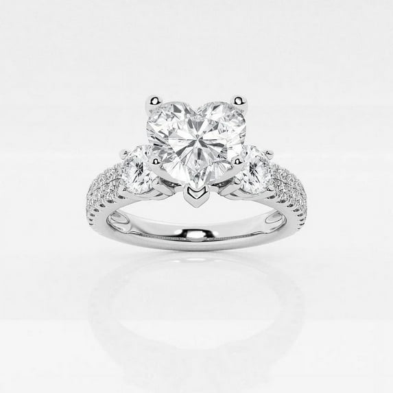 Cloud Jewel Heart Cut 1.7 Ct Excellent White Diamond Ring- 14K White Gold Plated Ring - Heart Shape Proposal Ring for Women's - Valentine Gift Ring for Her - Anniversary Ring - Diamond Jewelry