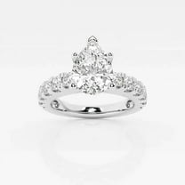Cloud Jewelry 14K White Gold Plated Annivasary Rings - 1.5 Radiant Cut Promise Wedding Ring for Her - Causal Office Wear Ring - Simple Solitare With Accents RIng for Women's - Wedding Gifts Rings
