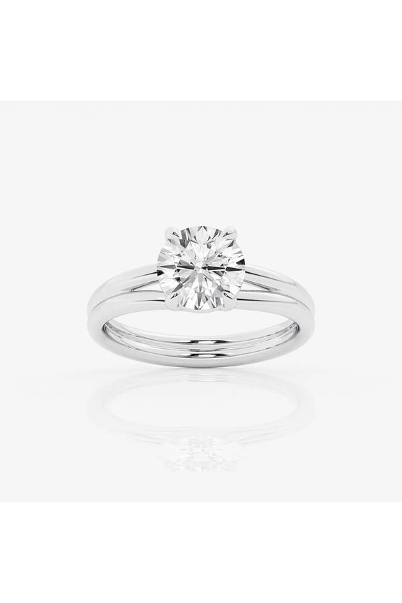 ry 14K White Gold Plated Ring - 1.3 Ct Round Cut Moissanite Ring for Women's - Engagement Wedding Rising Split Shank Ring for Her - Daily Wear Moissanite Ring - 6th Anniversary Gifts