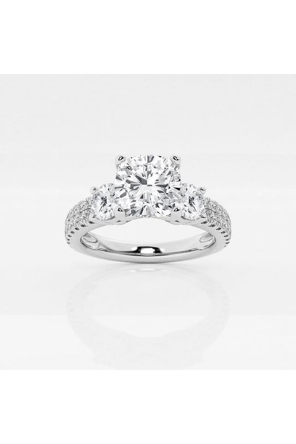 ry 14K White Gold Plated Ring - 1.6 Ct Cushion Cut Moissanite Ring for Women's - Engagement Wedding Pave Set Ring for Women's - Wedding Jewelry For Bridesmaids - Christmas Special Gift