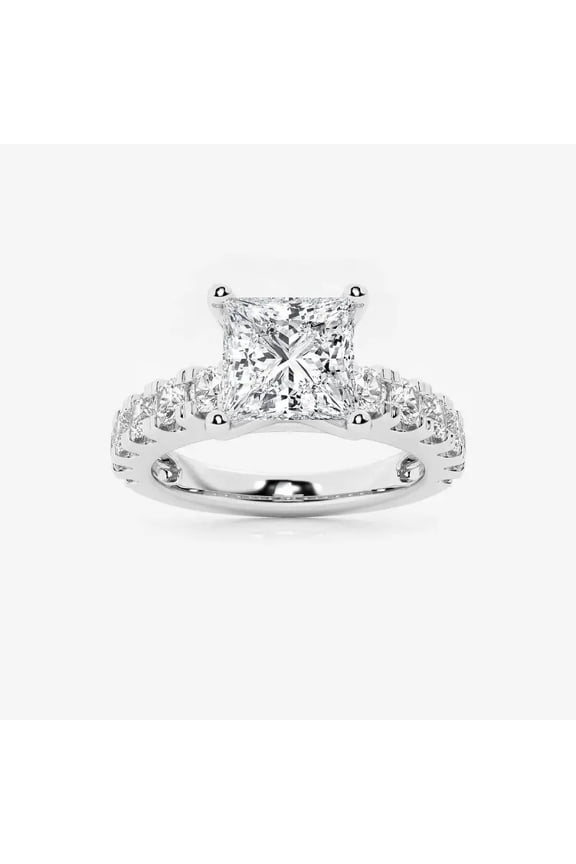 ry 14K White Gold Plated Wedding Ring - 1.4 Ct Round Brilliant Cut Moissanite Ring for Her - Engagement Rings for Women's - 4 Prong Set Wedding Ring - Bridal Moissanite Jewelry Ring