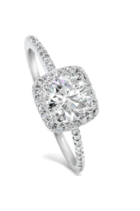 ry Classic 2 Ct Asscher Cut Diamond Engagement Ring - Moissanite Stone in 14K White Gold Plated Ring - Prong Set for Maximum Sparkle - Wedding Proposal Rings for Girlfriend