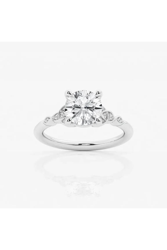 ry Elegant 1.6 Ct Round Cut Moissanite Celtic Knot Engagement Ring - Women's Wedding Ring - 14K White Gold Plated - Prong Setting - Perfect Gift for Proposals and Special Occasions