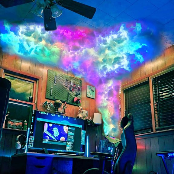 Cloud LED Lights for Ceiling. 3D Thunder Clouds Light Music Sync LED Storm Cotton Kits with Multicolor Changing Strip. Thundercloud DIY Set for Gaming Room & Basement dcor 11.5 Ft