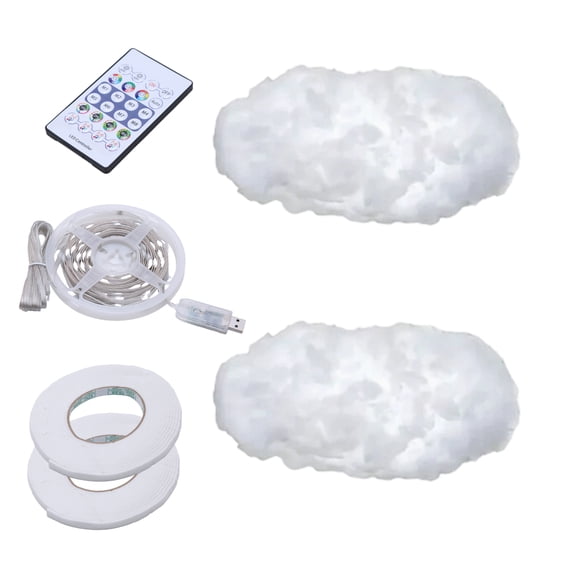 Cloud Light, 3D Thundercloud LED Lamp with Music Sync & App Control, DIY RGB Cotton Cloud Light Kit, USB Powered Night Light for Bedroom Gaming Room Decor (8M)