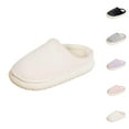 thumbnail image 1 of Cloud Like Slippers with Fuzzy Knit Upper, Comfortable Indoor Slippers and House Shoes, Lightweight Warm Footwear for Women Men in Winter 8 White, 1 of 8