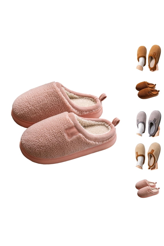 Cloud Like Slippers with Plush Knit Details and Lightweight Sole, Comfortable Indoor Footwear and Cozy House Shoes for Women Men in Fall 6 Pink