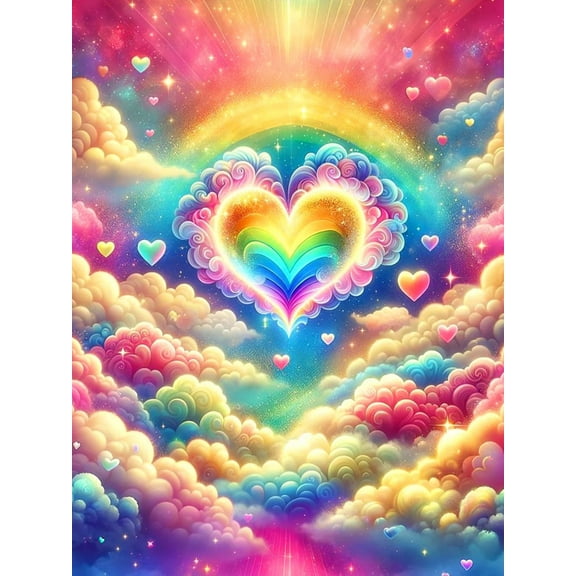 5D DIY Diamond Art Kits for Adults Beginners,Love Cloud Diamond Dots Art,Home Wall Decor 11.8x15.8inches.