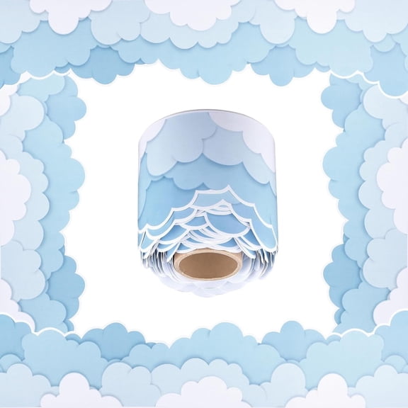 Cloud Mass Pattern Border Trim Wall Sticker Bulletin Board Border Trim 32.8ft for Classroom Notice Board Chalkboard