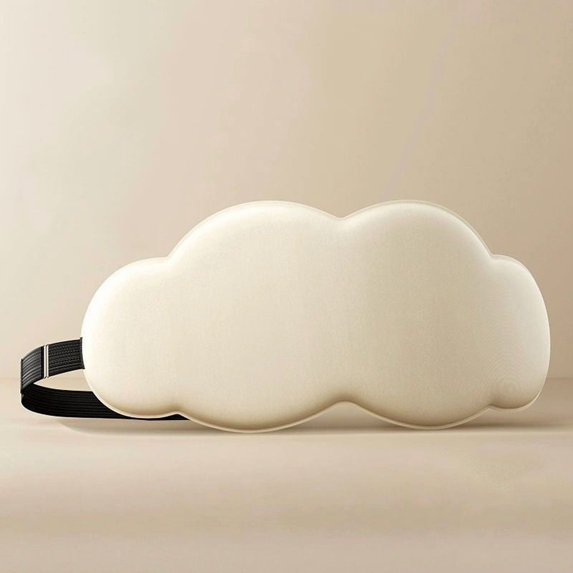 Cloud Memory Foam Sleep Mask - Contoured 3D Light Blocking Eye Shade, Zero Pressure on Eyelashes, Adjustable Strap for Side Sleepers, Travel & Nap Essential