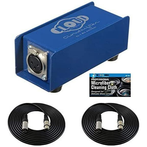 Cloud Microphones Cloudlifter CL-1 Mic Activator + Extra Two 2 XLR Cables Bundle