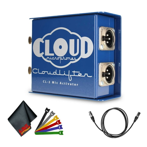 Cloud Microphones Cloudlifter CL-2 Mic Activator + XLR Male to XLR Female Microphone Cable + 6Ave Microfiber Cleaning Cloth + Adjustable Cord Straps