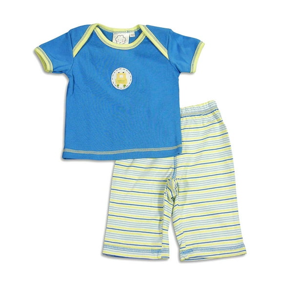Cloud Mine - Baby Boys Short Sleeve Dog Pant Set 24685-6Months (blue yellow)