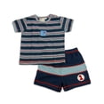 thumbnail image 1 of Cloud Mine - Baby Boys Short Sleeve Stripe Short Set 24689-6Months (navy), 1 of 3
