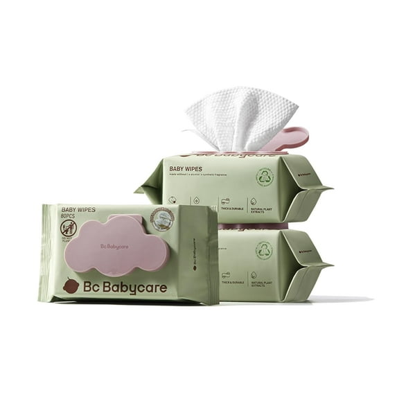 Cloud Moist Baby Wipes, Thick & XL, 99% Water, Ultra-Hydrating, Unscented, Hypoallergenic for Sensitive Skin, Biodegradable, 3 Flip-Top, 240 Count