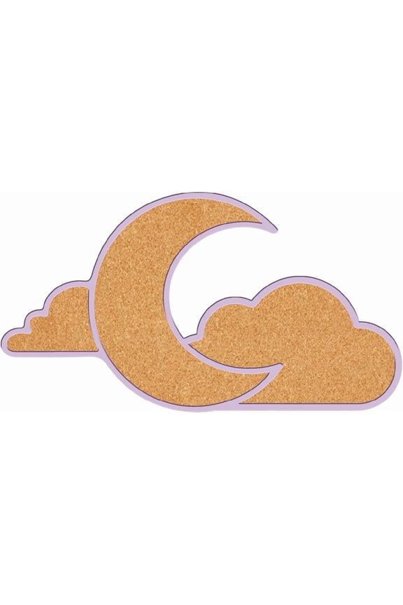 Cloud Moon Pin Cork Board 11.8x6.49In Framed Bulletin Display Badge Wooden Saddle Brown Wall Mounted Memory Memo Brooch Lapel Pin Holder Storage for Home Office School Classroom Wedding Decor