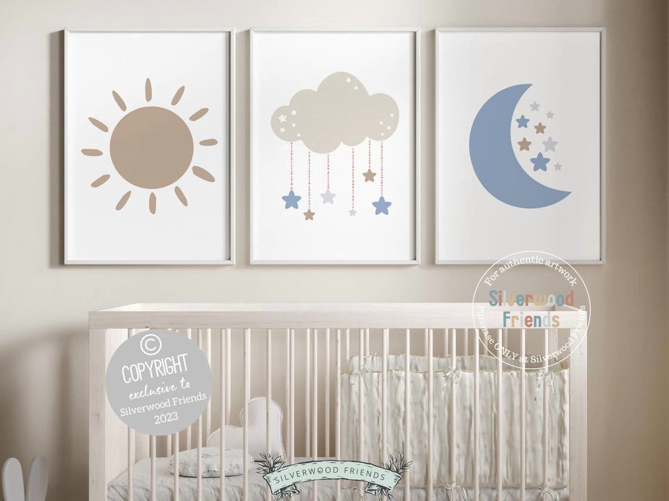 Cloud Moon Sun Stars Wall Art Prints, Celestial Decor - Walmart.com