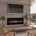 thumbnail image 1 of Cloud Mountain 50" Stainless Steel Wall Mounted Electric Fireplace in Black, 1 of 7