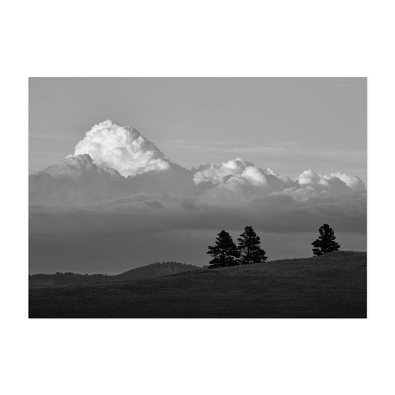Cloud Mountain - Photography Black and White Landscape Nature Mountain Scenic Silhouette Wilderness Unframed Wall Art Print 6 x 8 inches