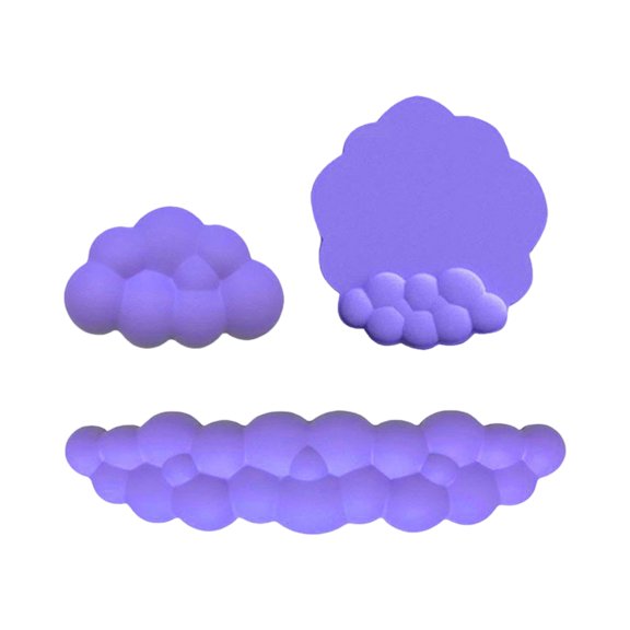 Cloud Mouse Pad Wrist Rest Set, PU Leather Memory Foam Support for Ergonomic Desk Setup, 3-Piece Cloud-Shaped Keyboard Wrist Pad Combo