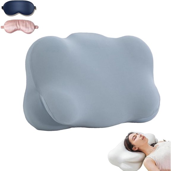 Cloud Neck Pillow, Cloud Pillow, Ergonomic Memory Foam Pillows, Adjustable Cervical Neck Support Pillow with Breathable Pillowcase for Side Back Stomach Sleepers