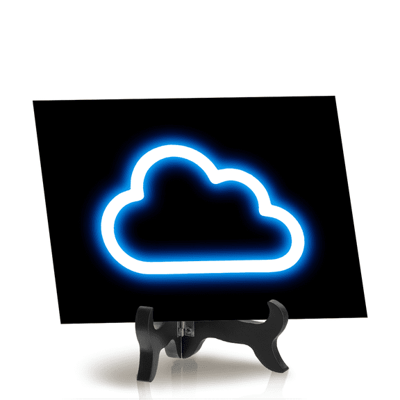 Cloud Neon Graphic Style Table Sign with Acrylic Stand (6x8) | Live Streamer Gaming Themed Decoration