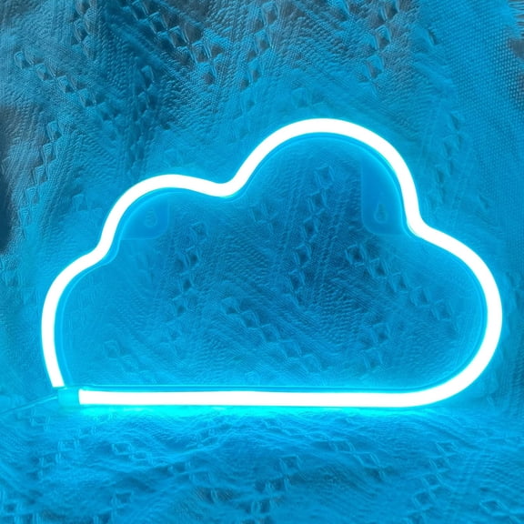 Cloud Neon Sign Battery or USB Powered Blue Cloud Light Sign for Wall Decor