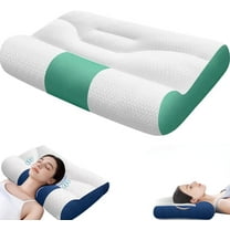 Cloud Nest Down Pillow, Auricz Pillow, Cervical Traction Pillows, Sleep Enhancing Cervical Support Comfort Goose Down Pillows (Green)