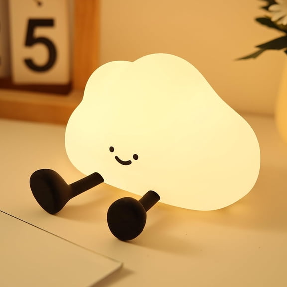 Cloud Night Light, Cute Silicone Nightlight for Baby Toddler, Recharable LED Nursery Lamp with Timer, 3 Level Dimmable Soft Squishy Night Lamp Gift for Bedroom Kids Room Decor