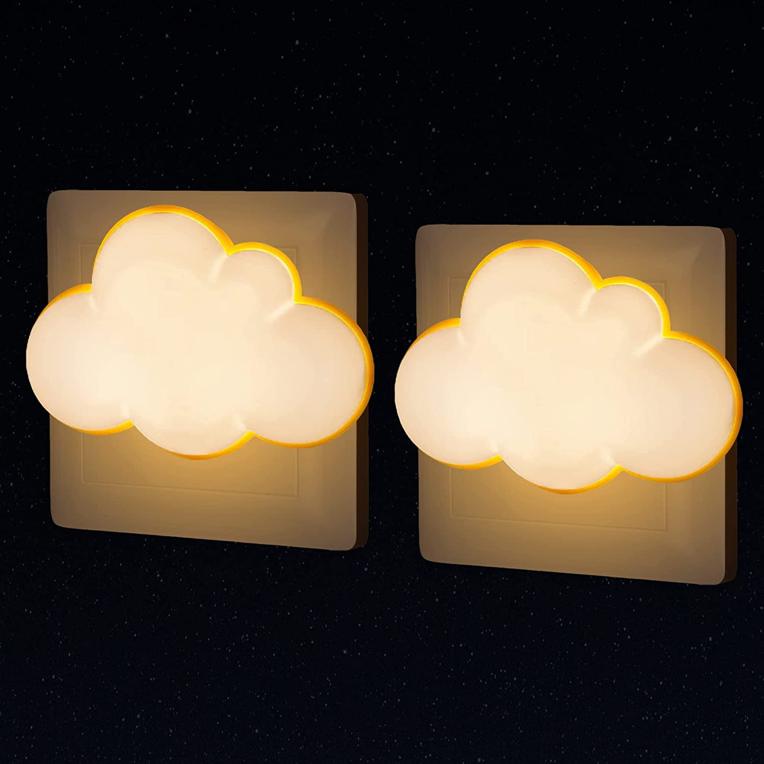 Cloud Night Light Electrical Plug [Set of 2] Nomadic Children's Night Light with Twilight Sensor, Small LED Sconce for Baby Room, Hallway Wall Lamp, Staircase Lighting