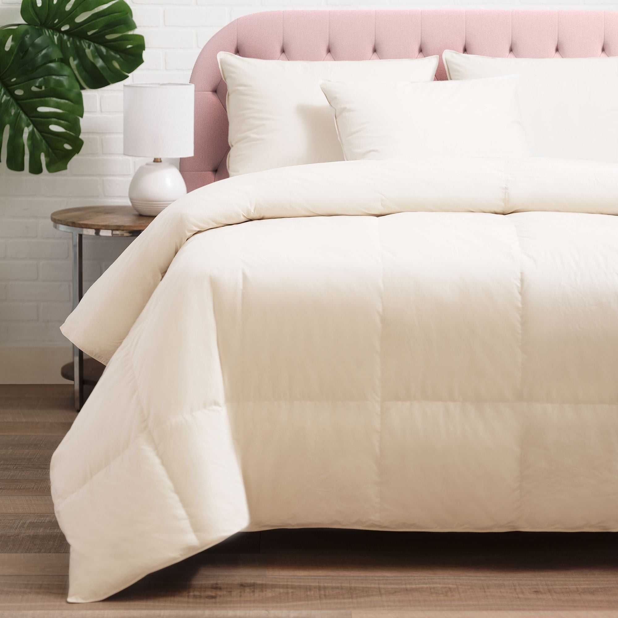 White Organic Cotton Full Comforter with Prime Feather Fill